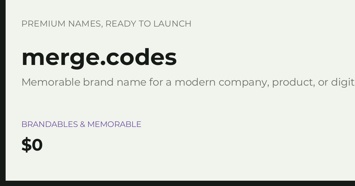 Brand preview for merge.codes