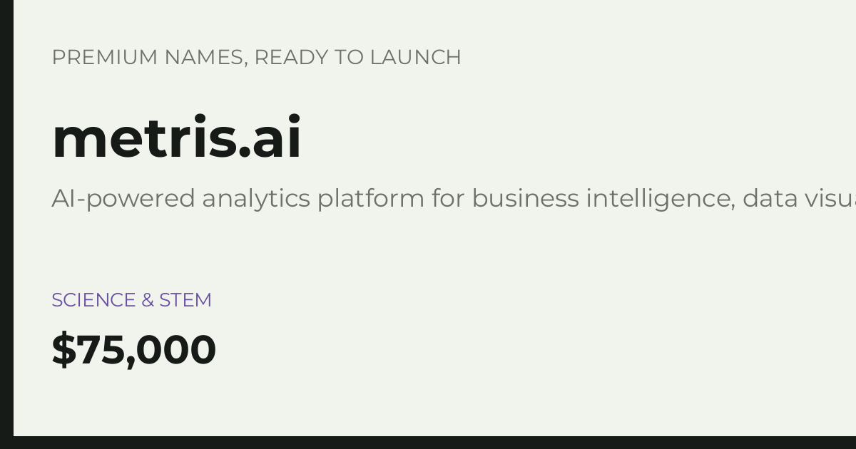 Brand preview for metris.ai