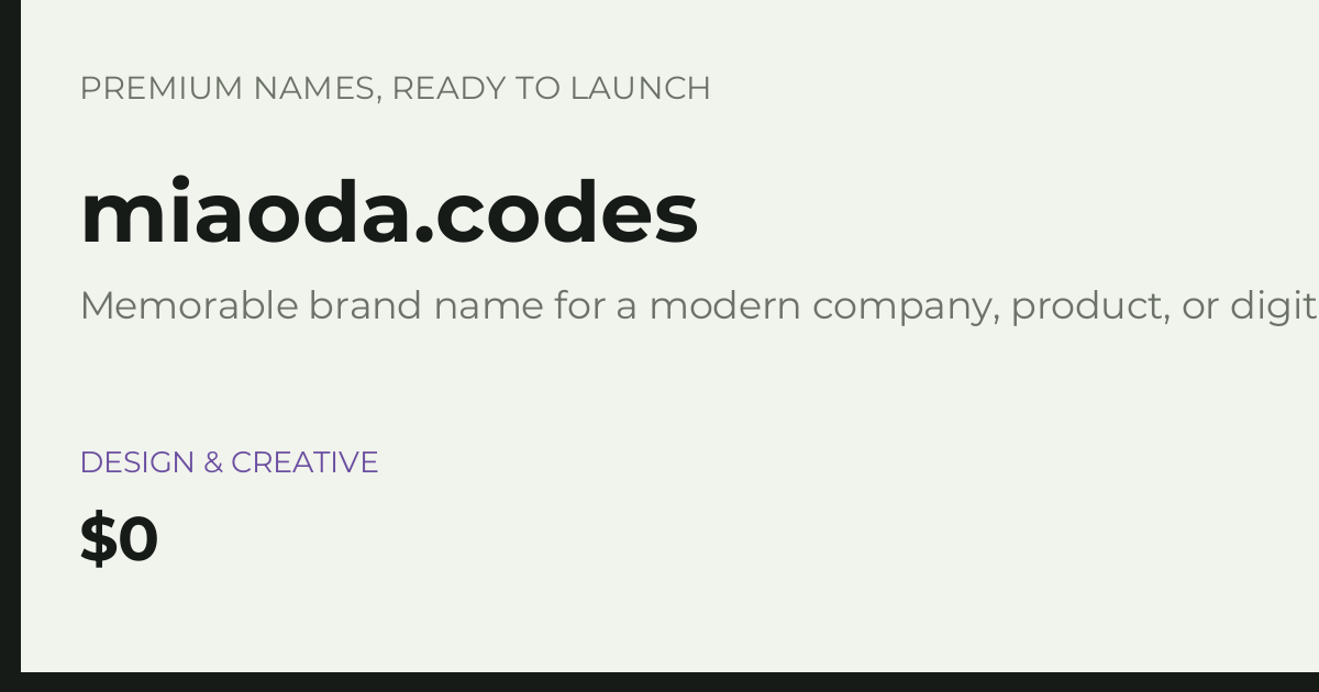 Brand preview for miaoda.codes