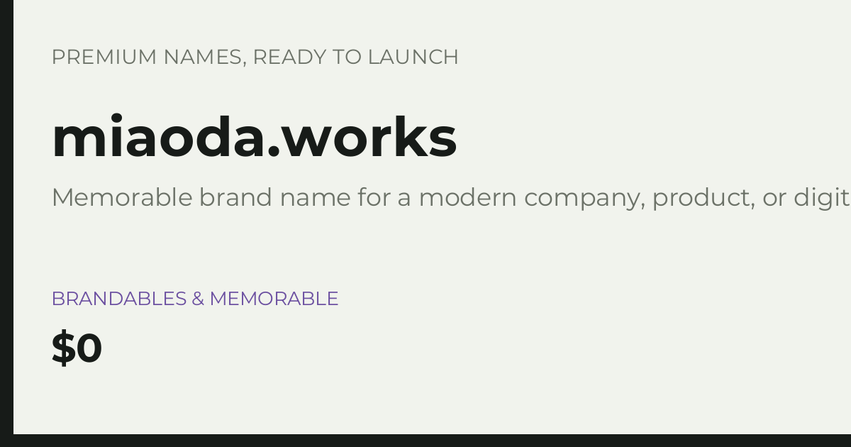 Brand preview for miaoda.works