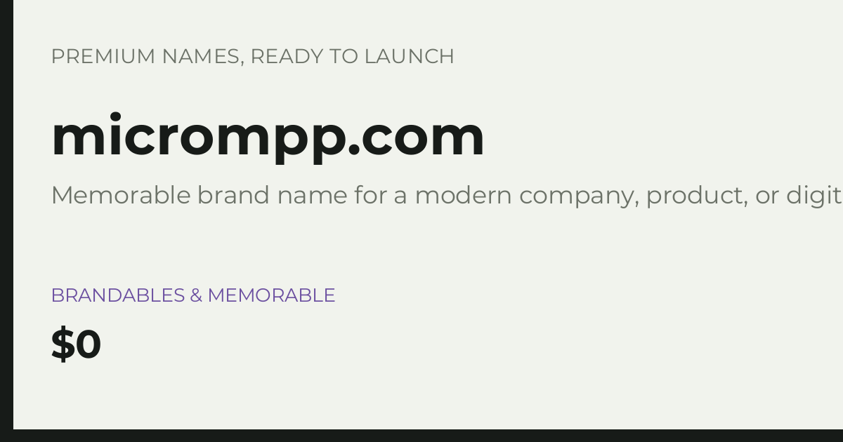 Brand preview for micrompp.com