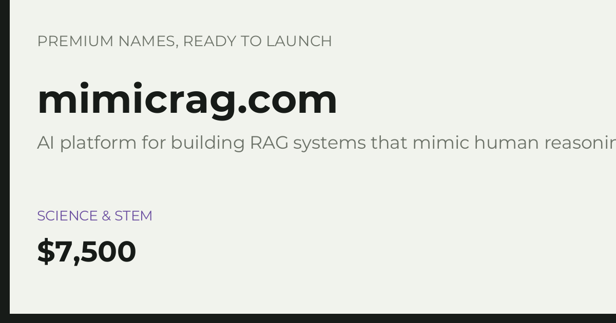 Brand preview for mimicrag.com