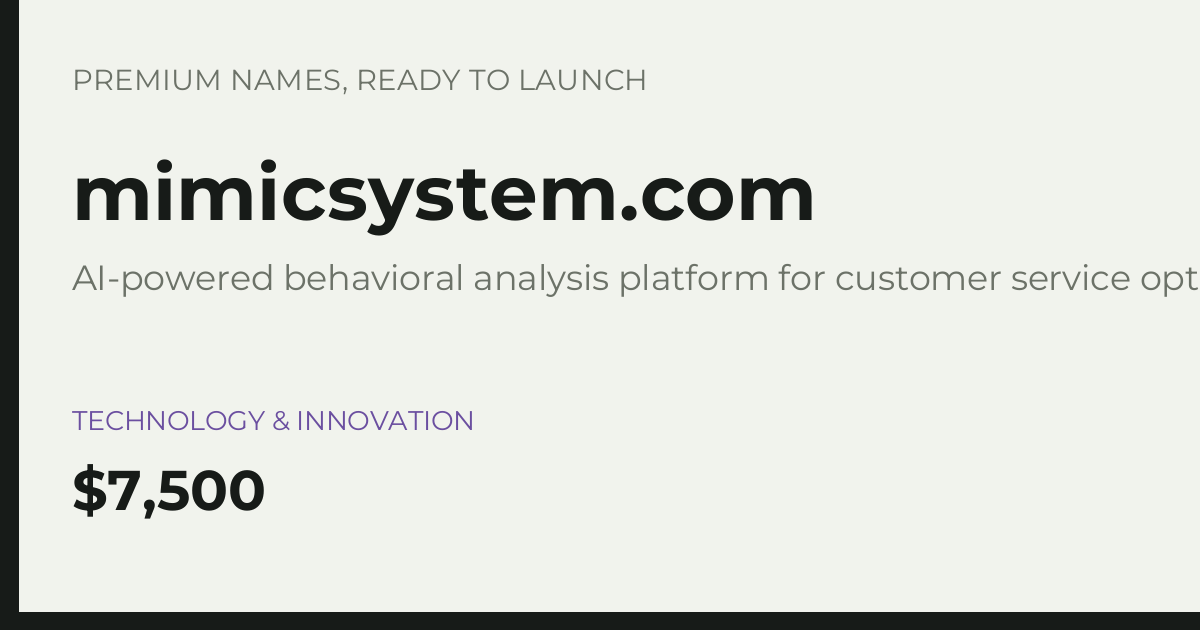 Brand preview for mimicsystem.com