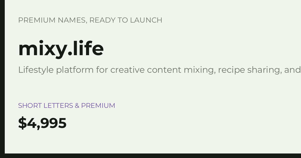 Brand preview for mixy.life