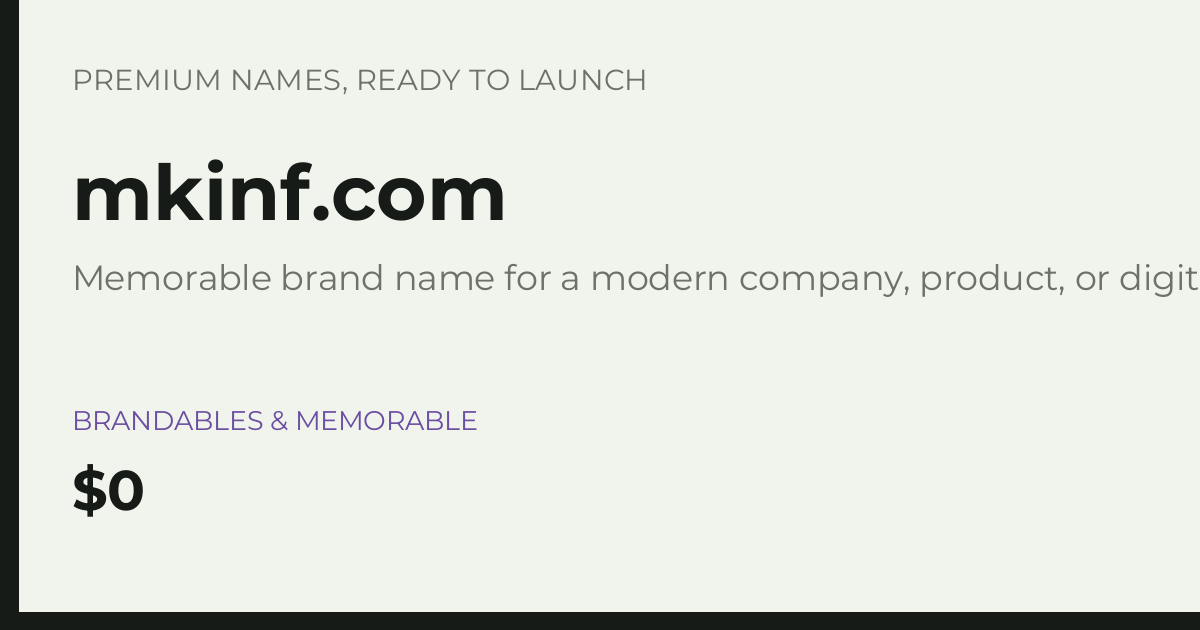 Brand preview for mkinf.com
