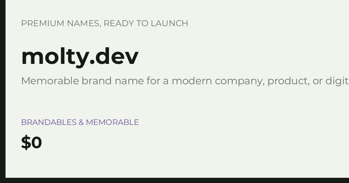 Brand preview for molty.dev