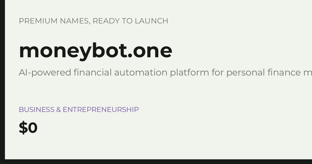 Brand preview for moneybot.one