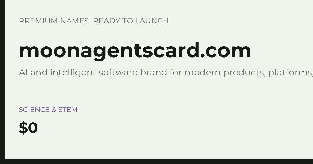 Brand preview for moonagentscard.com