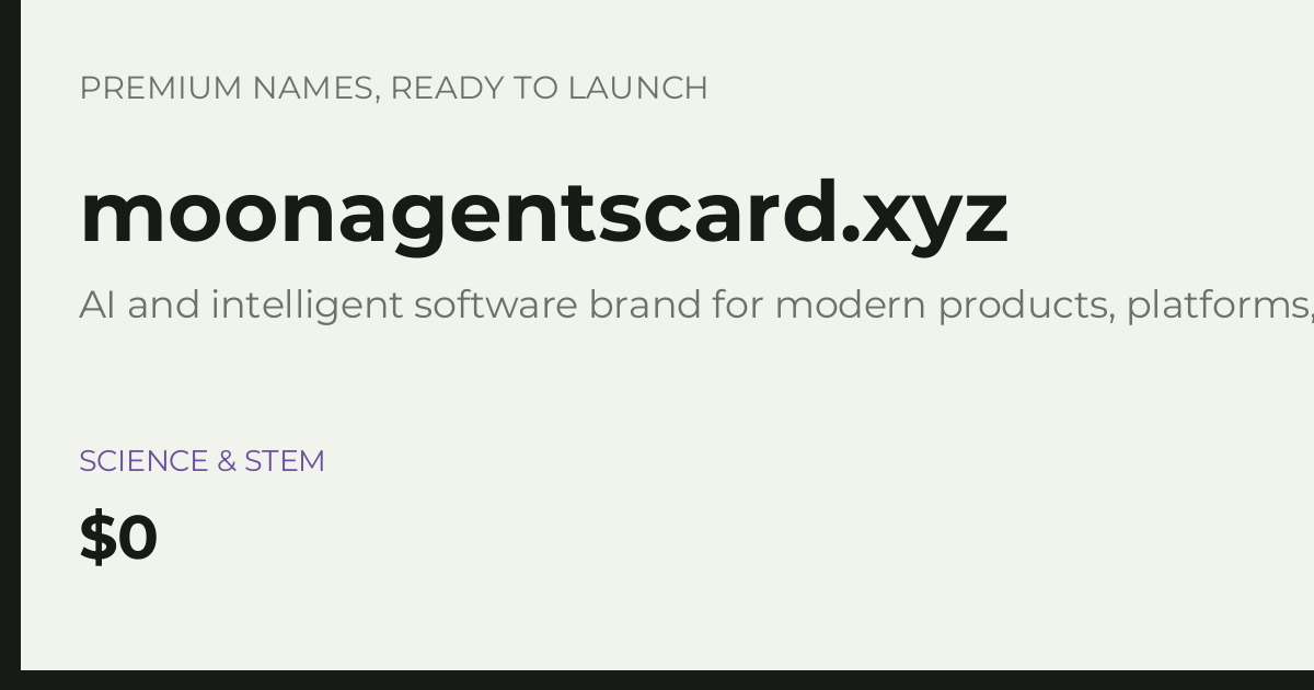 Brand preview for moonagentscard.xyz
