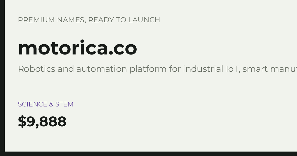 Brand preview for motorica.co