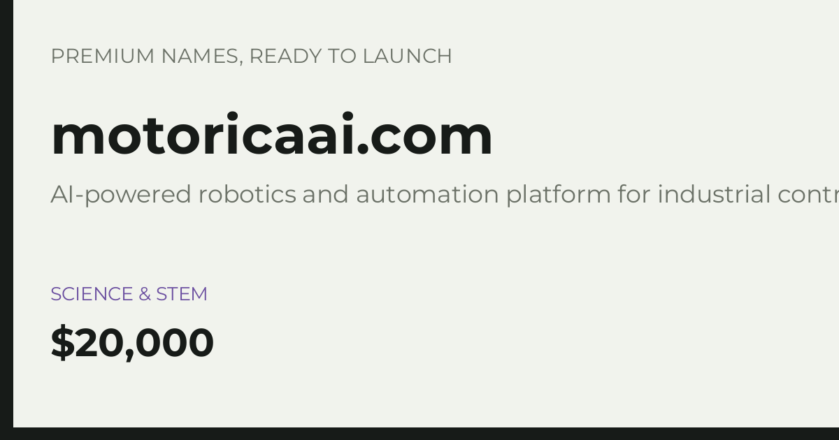 Brand preview for motoricaai.com