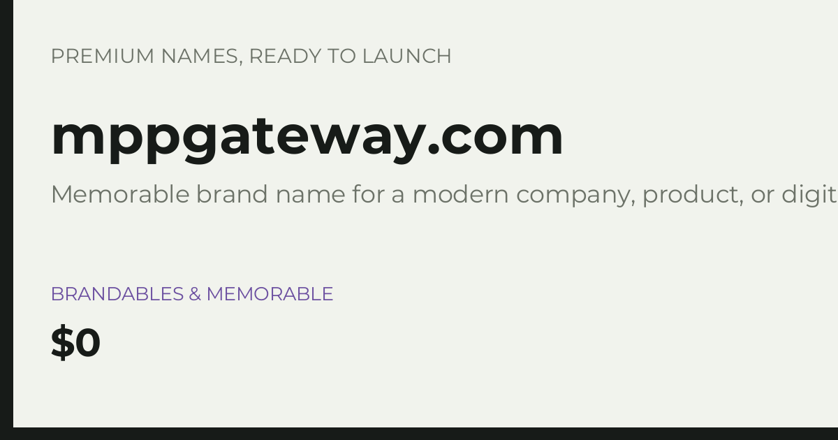 Brand preview for mppgateway.com