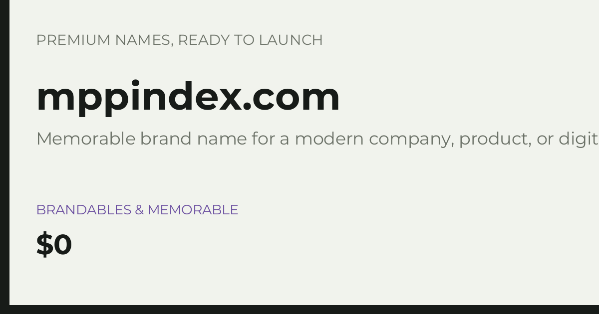 Brand preview for mppindex.com