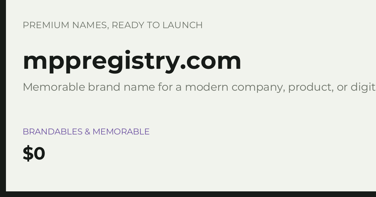 Brand preview for mppregistry.com