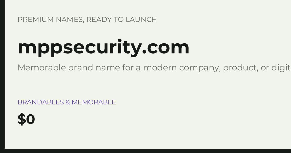 Brand preview for mppsecurity.com