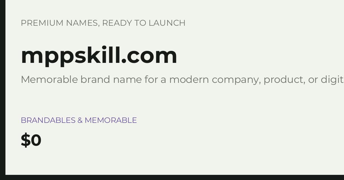 Brand preview for mppskill.com