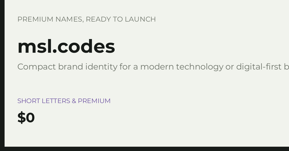Brand preview for msl.codes
