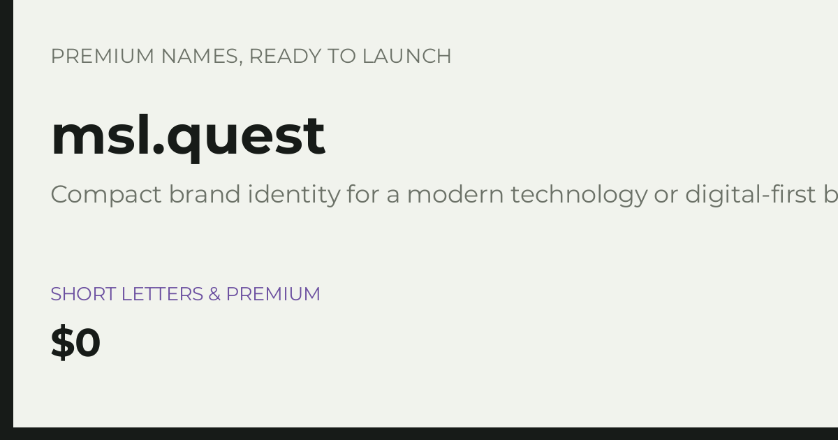 Brand preview for msl.quest