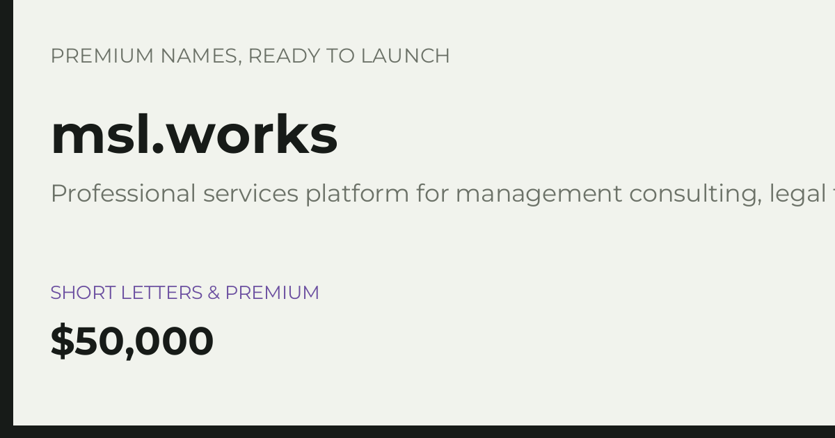 Brand preview for msl.works
