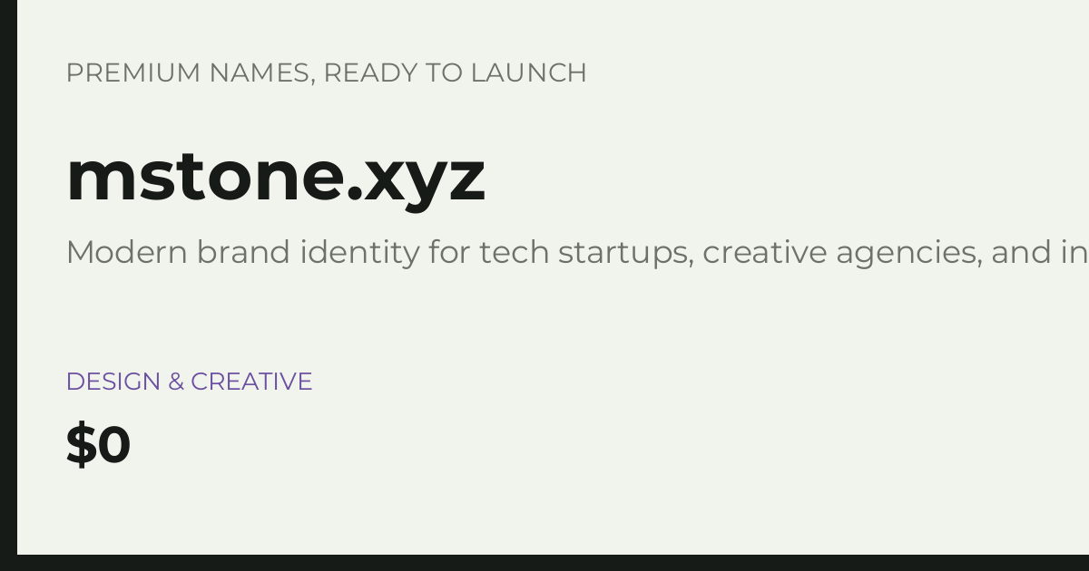 Brand preview for mstone.xyz