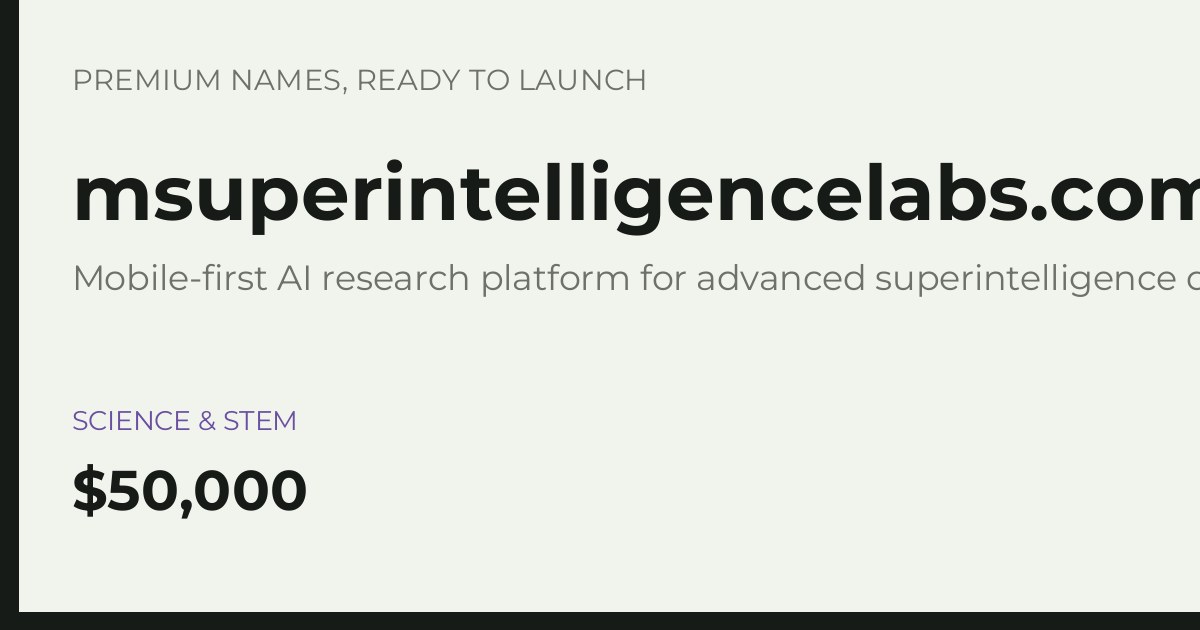 Brand preview for msuperintelligencelabs.com