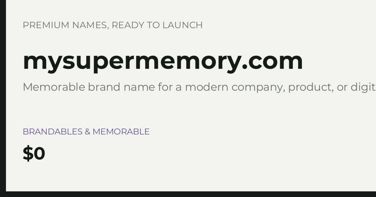 Brand preview for mysupermemory.com