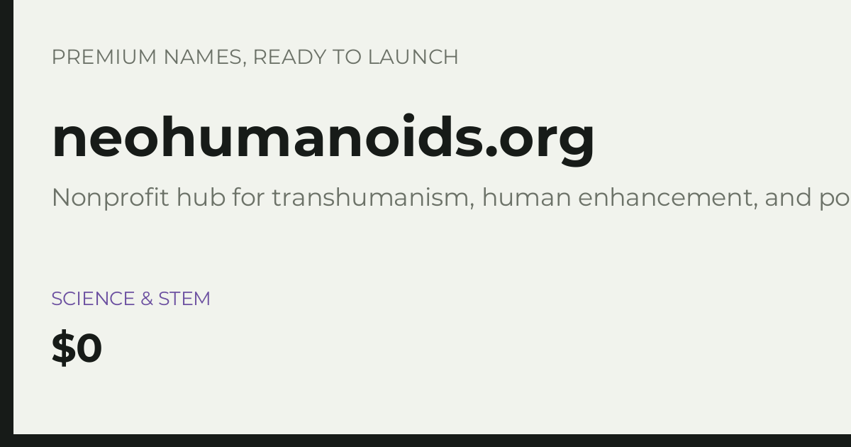 Brand preview for neohumanoids.org