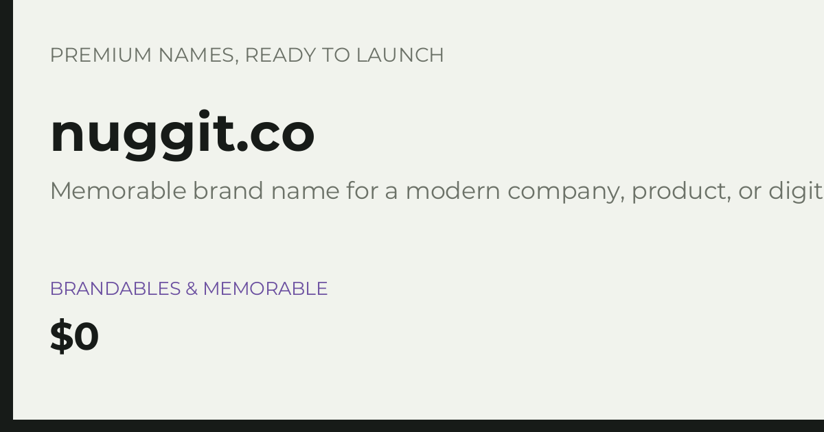 Brand preview for nuggit.co