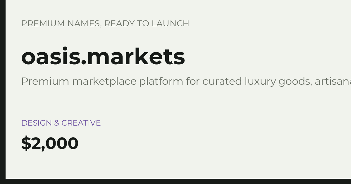 Brand preview for oasis.markets