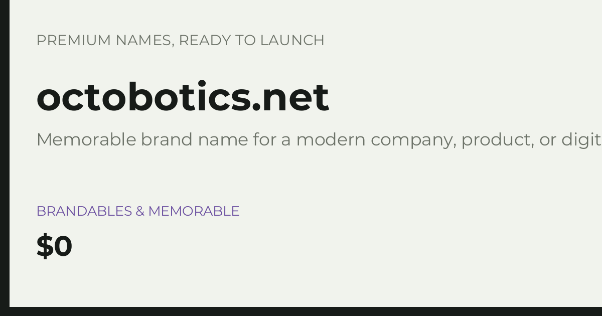Brand preview for octobotics.net