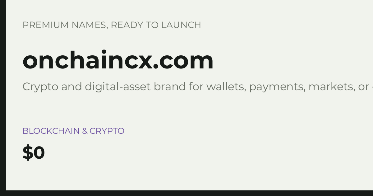 Brand preview for onchaincx.com