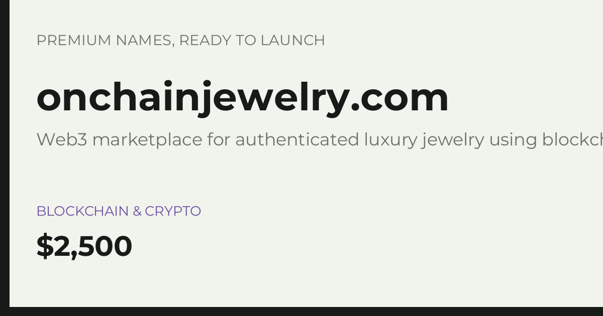 Brand preview for onchainjewelry.com
