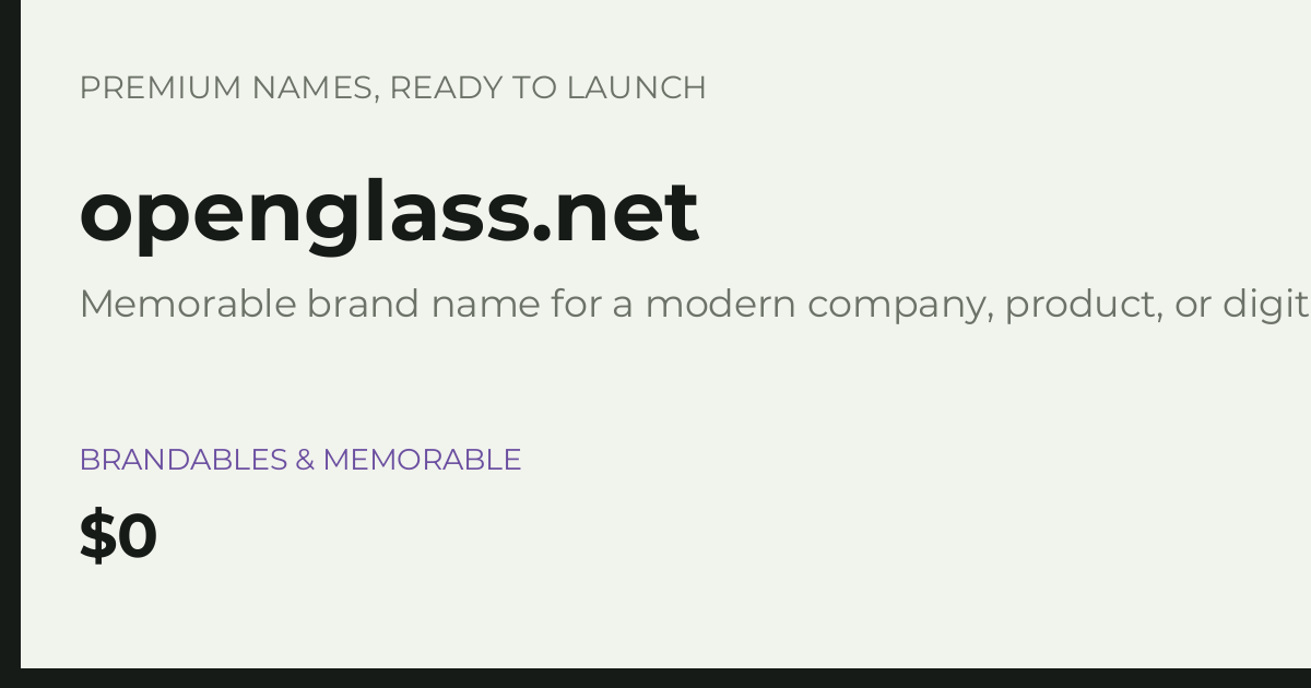 Brand preview for openglass.net