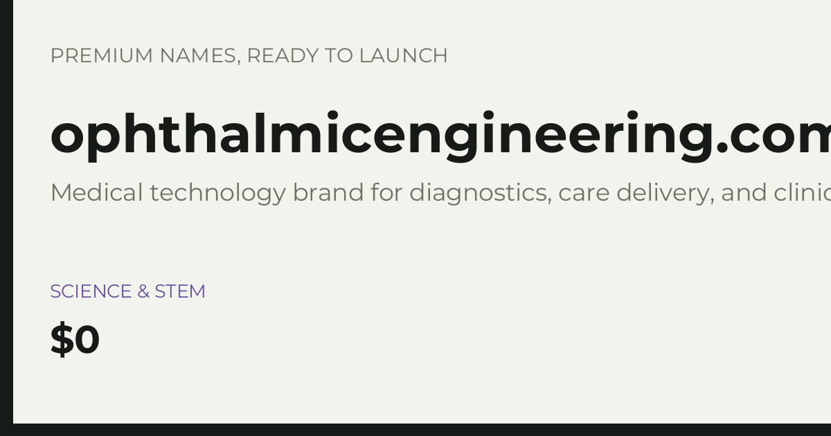 Brand preview for ophthalmicengineering.com