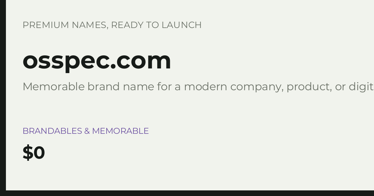 Brand preview for osspec.com