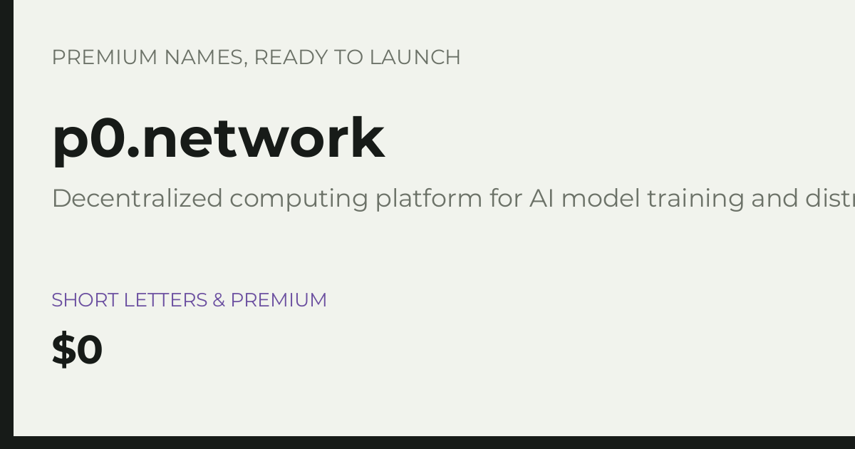 Brand preview for p0.network