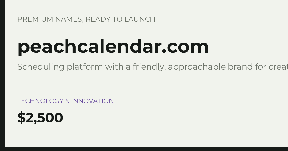 Brand preview for peachcalendar.com