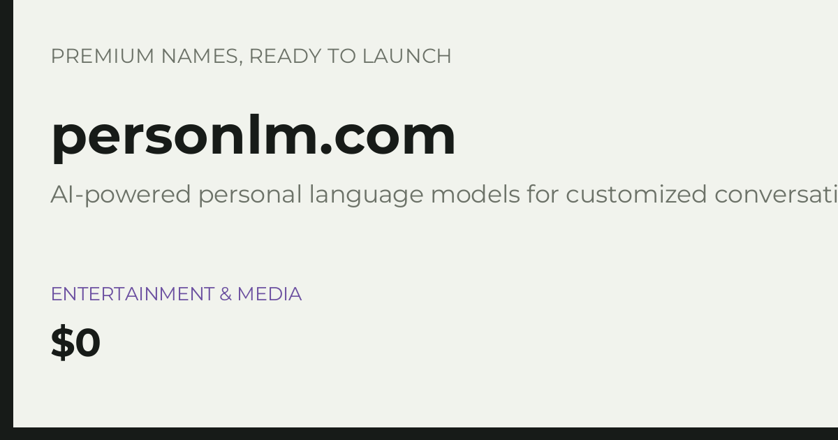 Brand preview for personlm.com