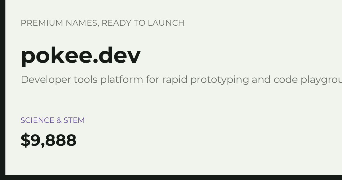 Brand preview for pokee.dev