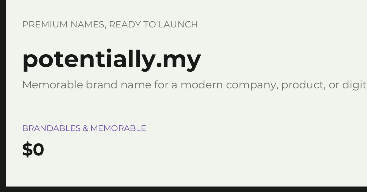 Brand preview for potentially.my
