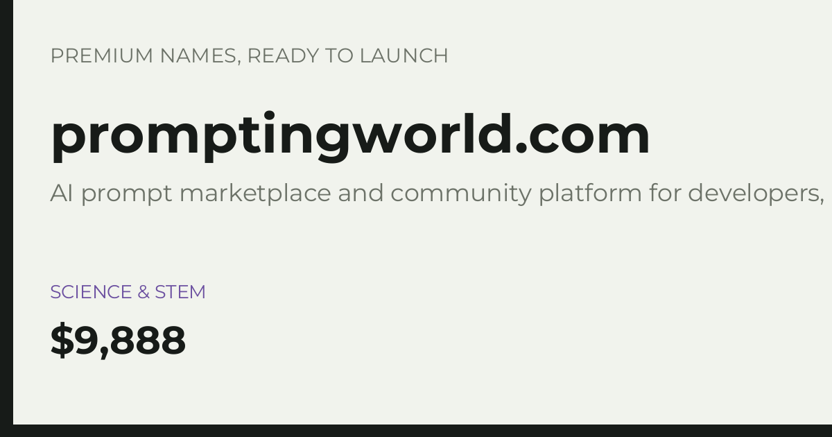 Brand preview for promptingworld.com