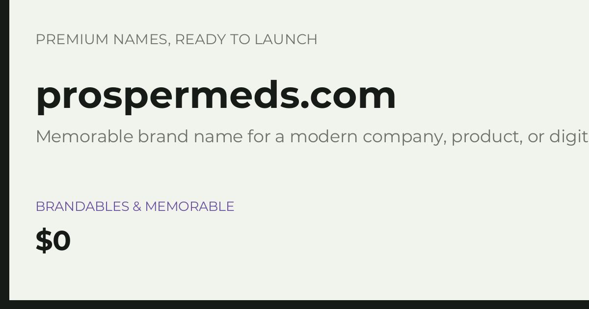 Brand preview for prospermeds.com