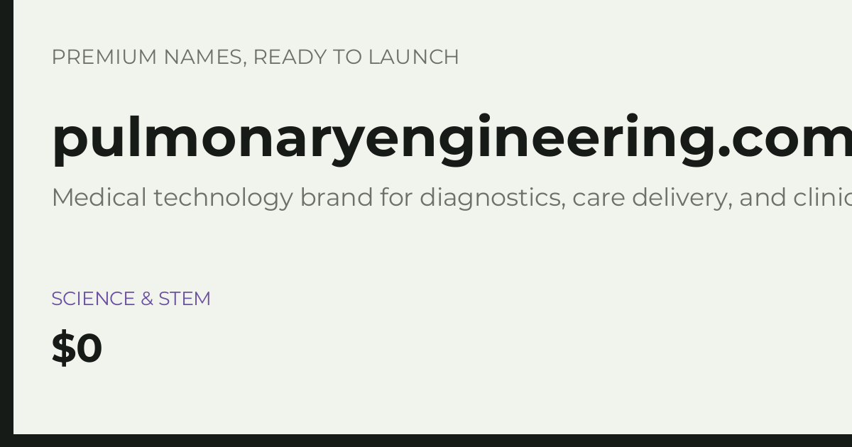 Brand preview for pulmonaryengineering.com