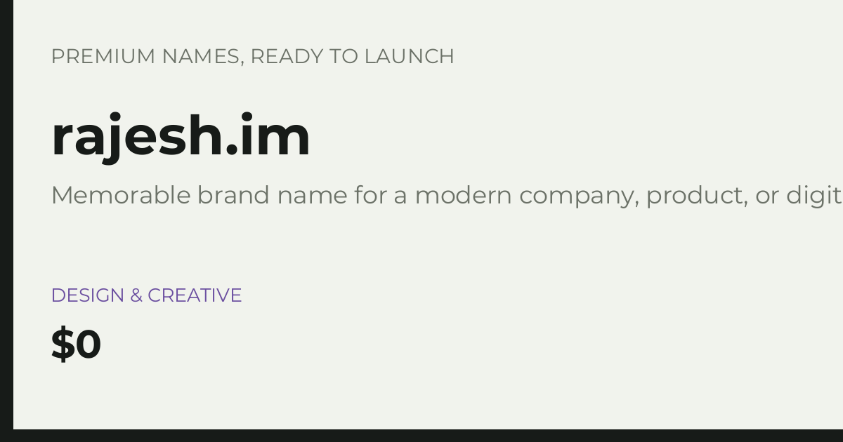 Brand preview for rajesh.im