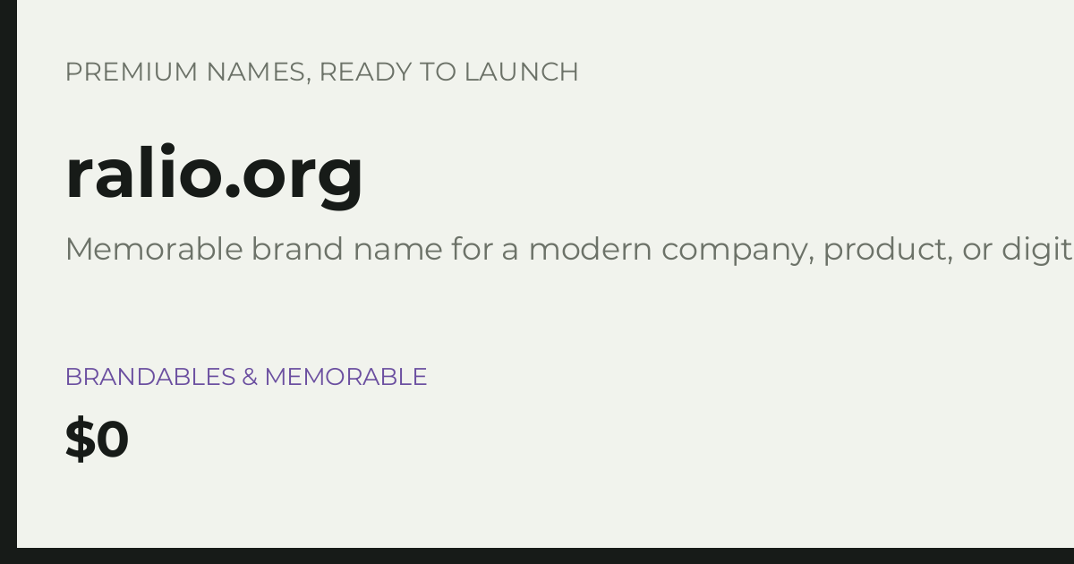 Brand preview for ralio.org