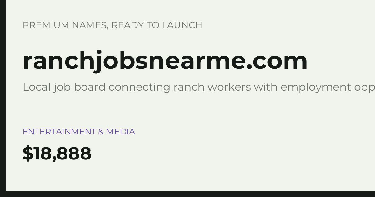 Brand preview for ranchjobsnearme.com