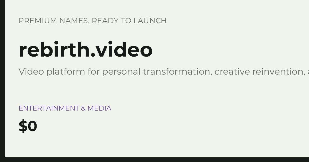 Brand preview for rebirth.video