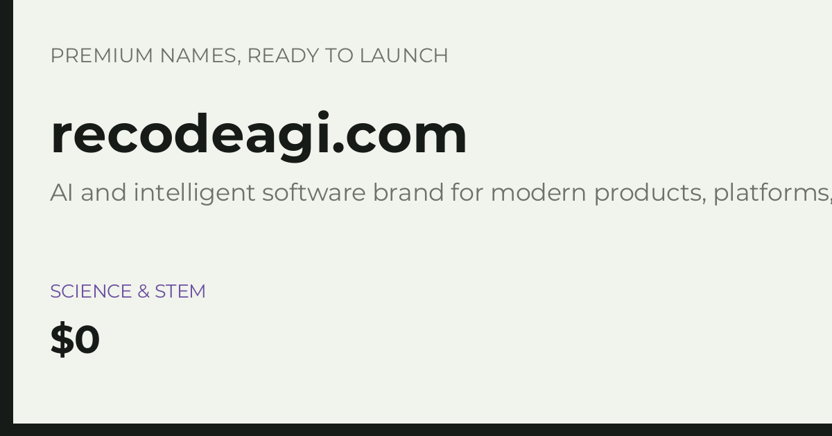 Brand preview for recodeagi.com