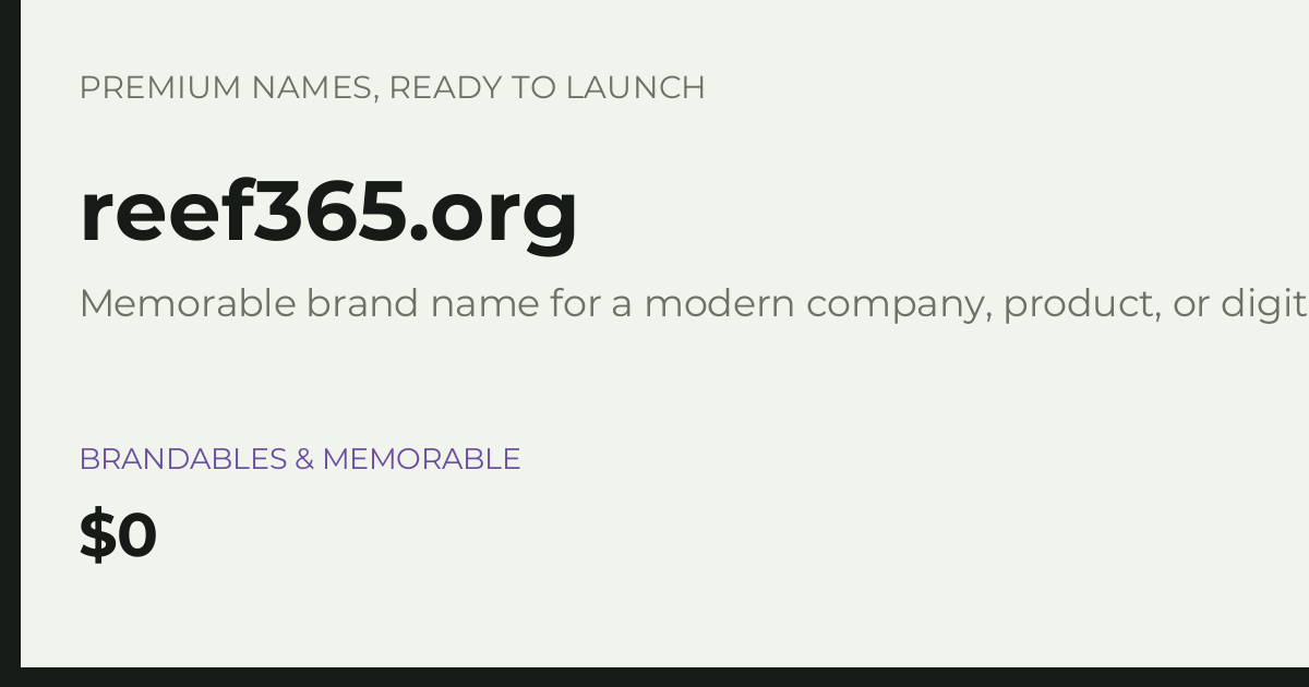 Brand preview for reef365.org
