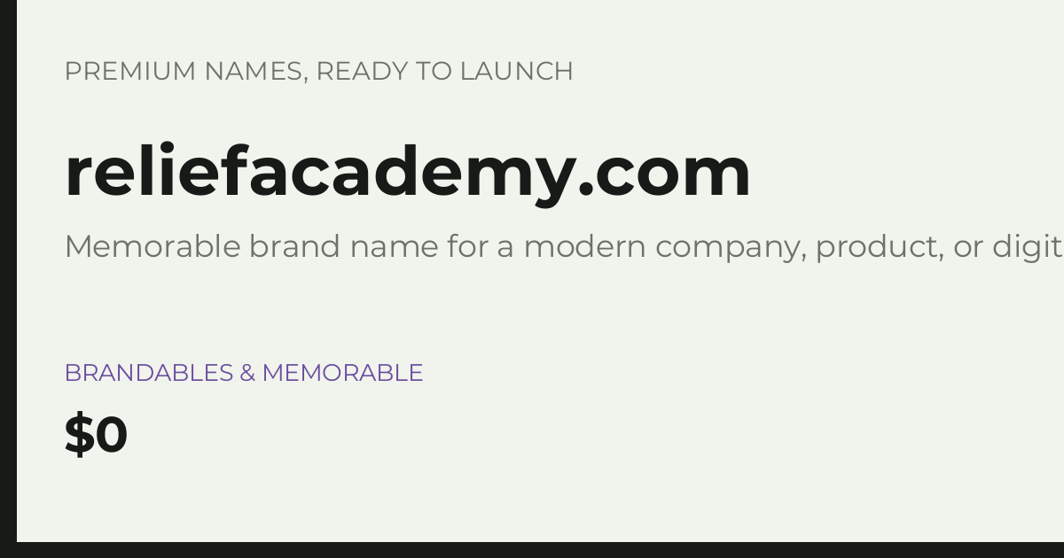 Brand preview for reliefacademy.com